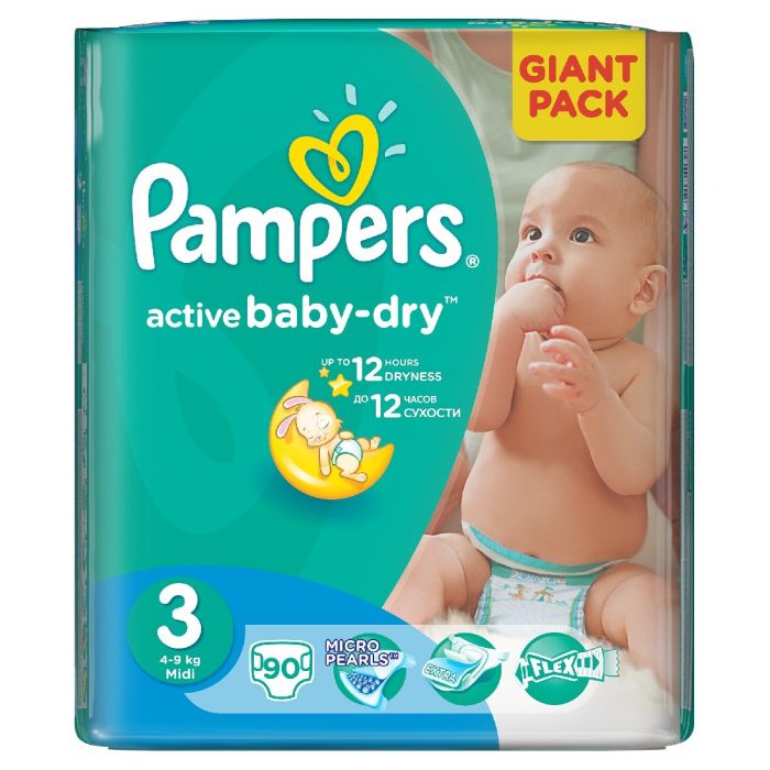 pampers 3 new baby dry 132