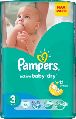 pampers active baby-dry pieluszki 3 midi 126 sztuk