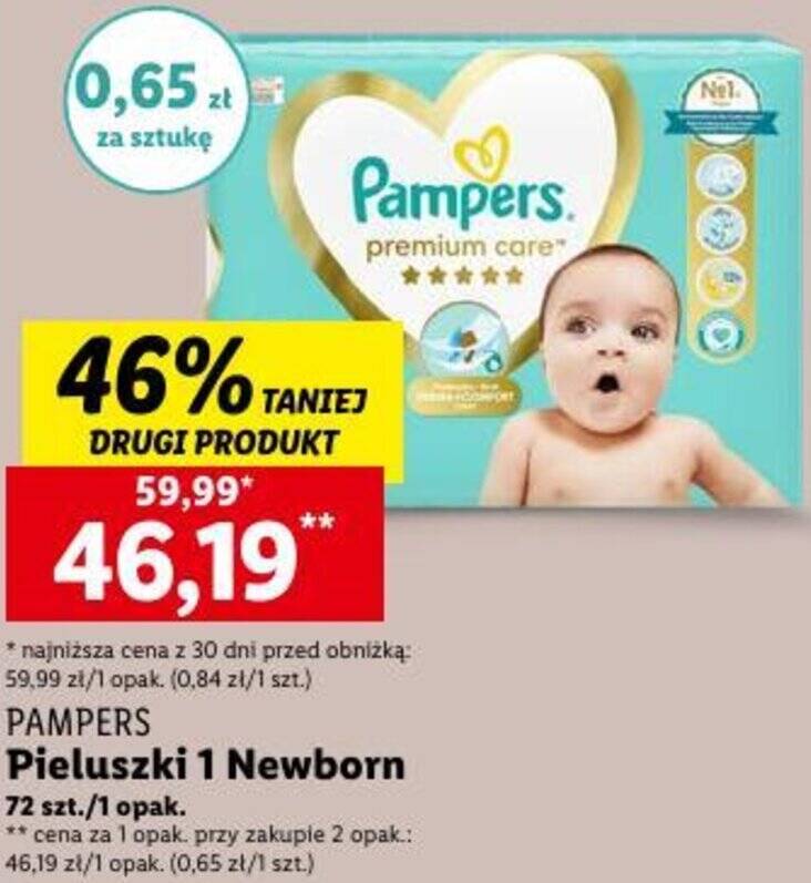 pieluchy pampers od o do 6 miesięcy ceny