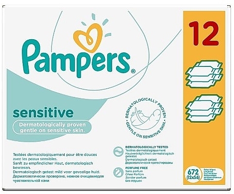 chusteczki pampers sensitive 3x52