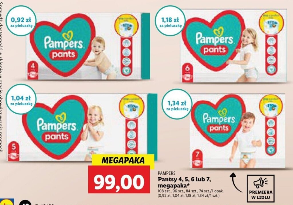 pampers 0 sztuk