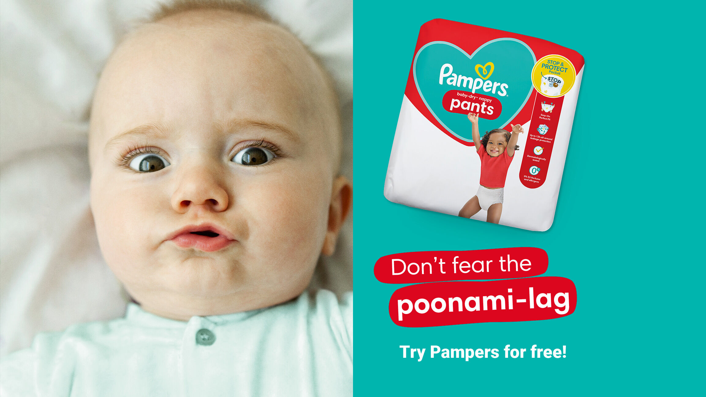 pampers z wycieciem na pepuszek